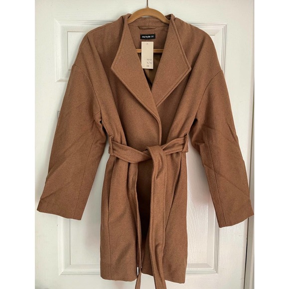 May you be Jackets & Blazers - Women’s Wool Coat (Camel) XXL